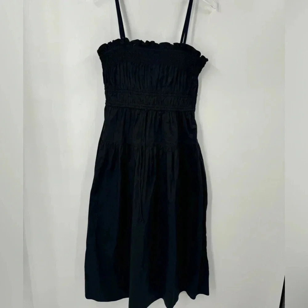 NEW Ulla Johnson Lisbet smocked cotton-poplin midi Dress Size 6 B753 - Picture 5 of 7